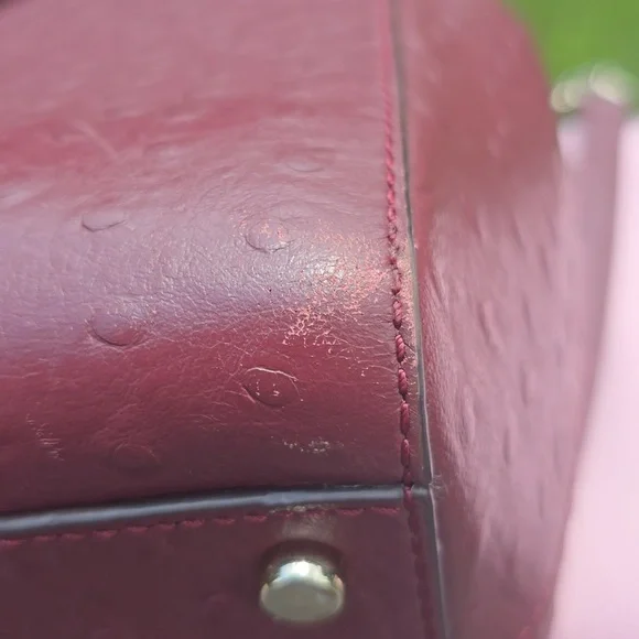 Kate Spade Bristol Drive Ostrich Cherrywood bag 2 Way Bag - Picture 8 of 15